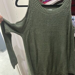 Show Me Your MuMu Green Off-the-Shoulder Sweater